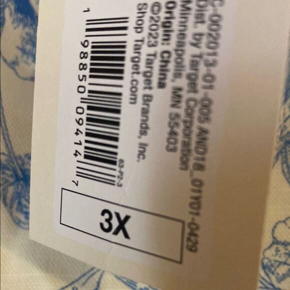 Women's Peplum Tank Top - A New Day Cream/Blue Floral 3X - Picture 4 of 6